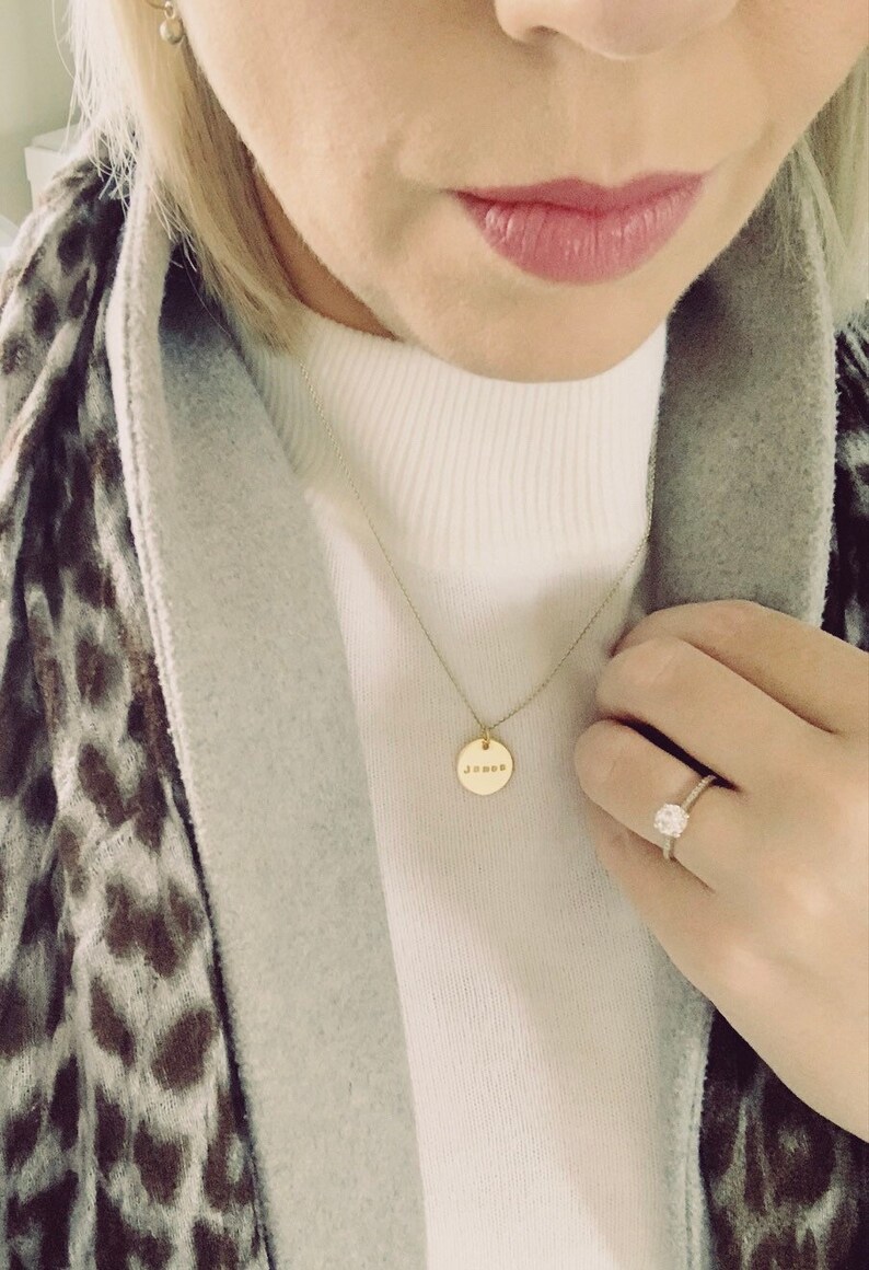 GoldSilver Name Necklace Personalised Disc Name Necklace