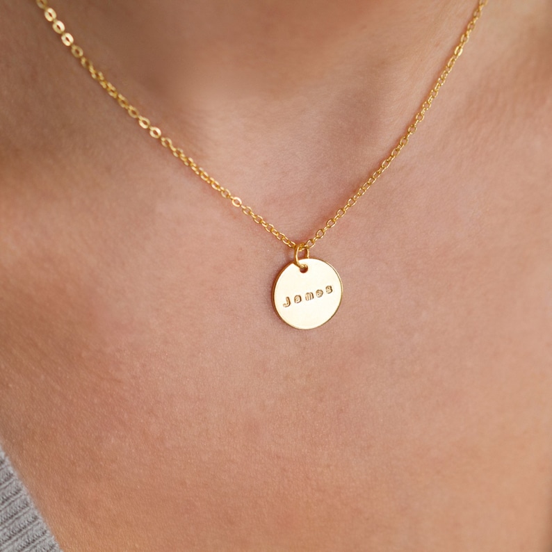 GoldSilver Name Necklace Personalised Disc Name Necklace