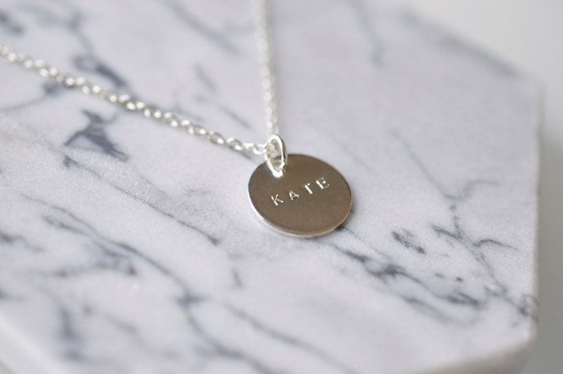GoldSilver Name Necklace Personalised Disc Name Necklace
