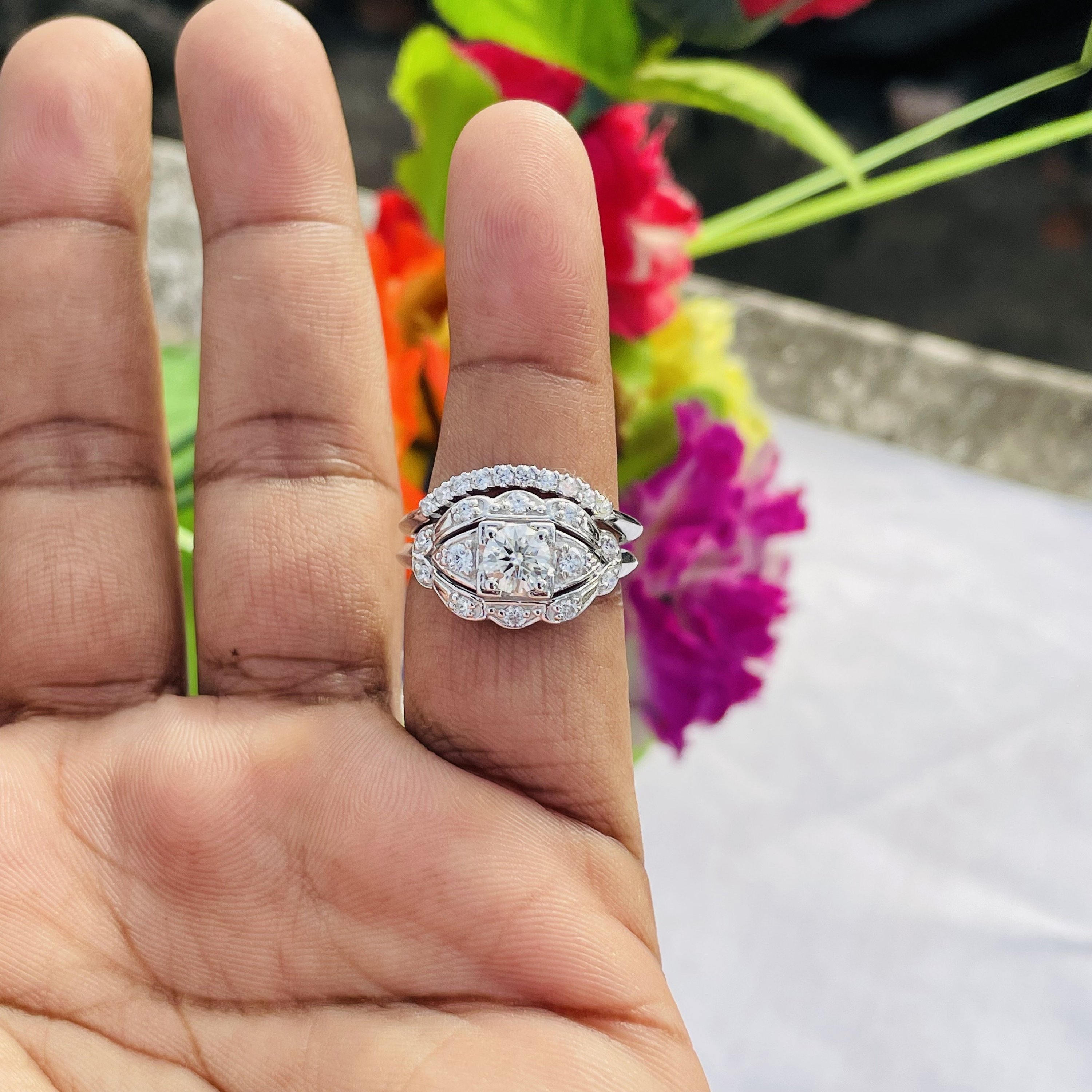 1890s Vintage 1.0 Ct Art Deco Round Cut Diamond Wedding
