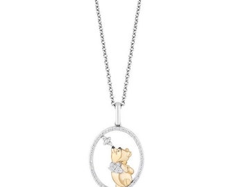 Winnie the Pooh Moissanite Diamond Pendant: 925 Sterling Silver Necklace 1587