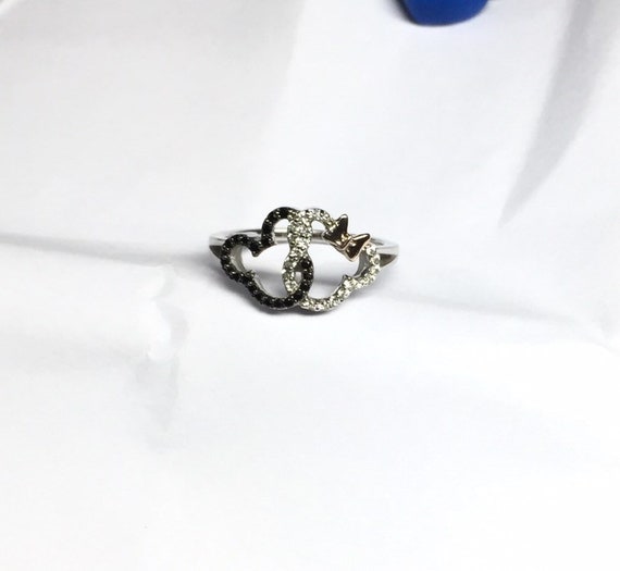 Two Tone Mickey Mouse & Minnie Mouse 1/4 CT. T.W. Cz Diamond