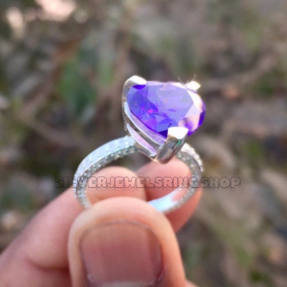 Purple heart diamond best sale ring