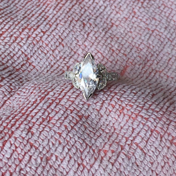 Art deco marquise ring deals