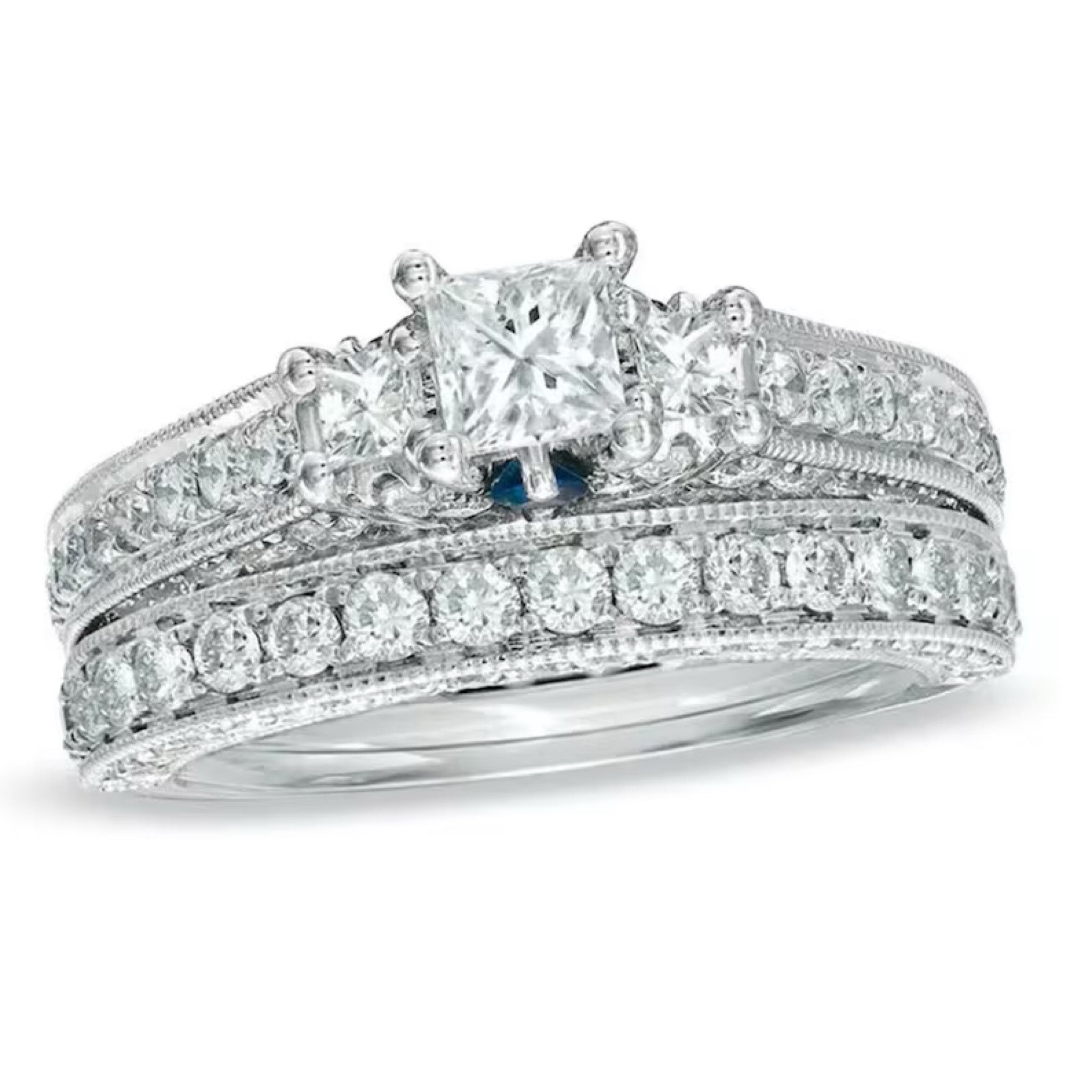 Vera wang sterling silver diamond stacking rings set deals