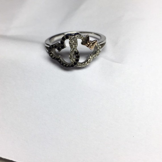Two Tone Mickey Mouse & Minnie Mouse 1/4 CT. T.W. Cz Diamond