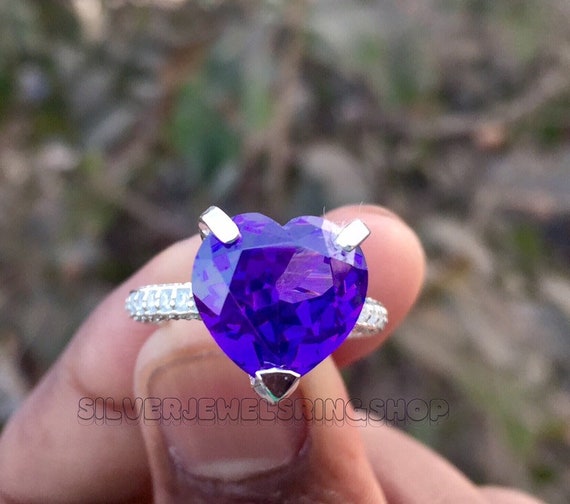 Purple heart diamond best sale ring