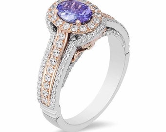 Disney Ariel Oval Cut Tanzanite Diamond Sterling Silver Engagement