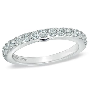 Vera Wang Love Collection 1/2 Ct Forever One Moissanite Diamond Wedding Band, Antique Ring, Stackable Band, Classic Eternity Band 7950