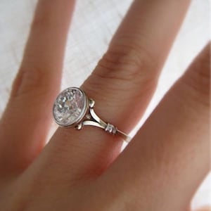 1.50 Ct Bezel Set Flawless White Round Moissanite Diamond Engagement Solitaire Ring in 935 Argentium Silver, Solitaire Wedding Ring2331