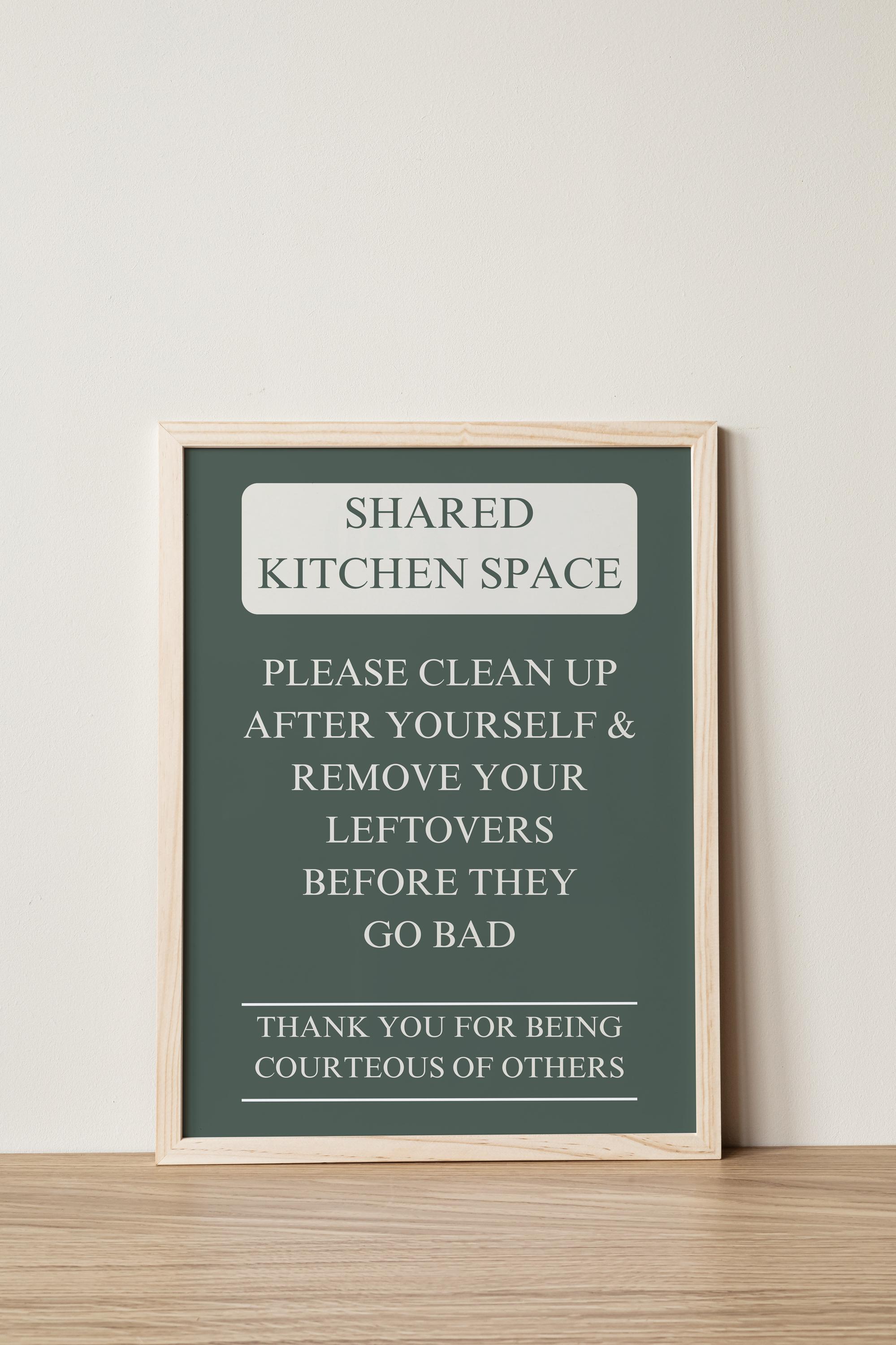 Clean up After Yourself Sign: Office Kitchen Decor (digital Download ...
