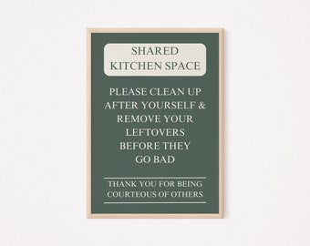 Clean Up After Yourself Sign: Office Kitchen Decor (Digital Download)
