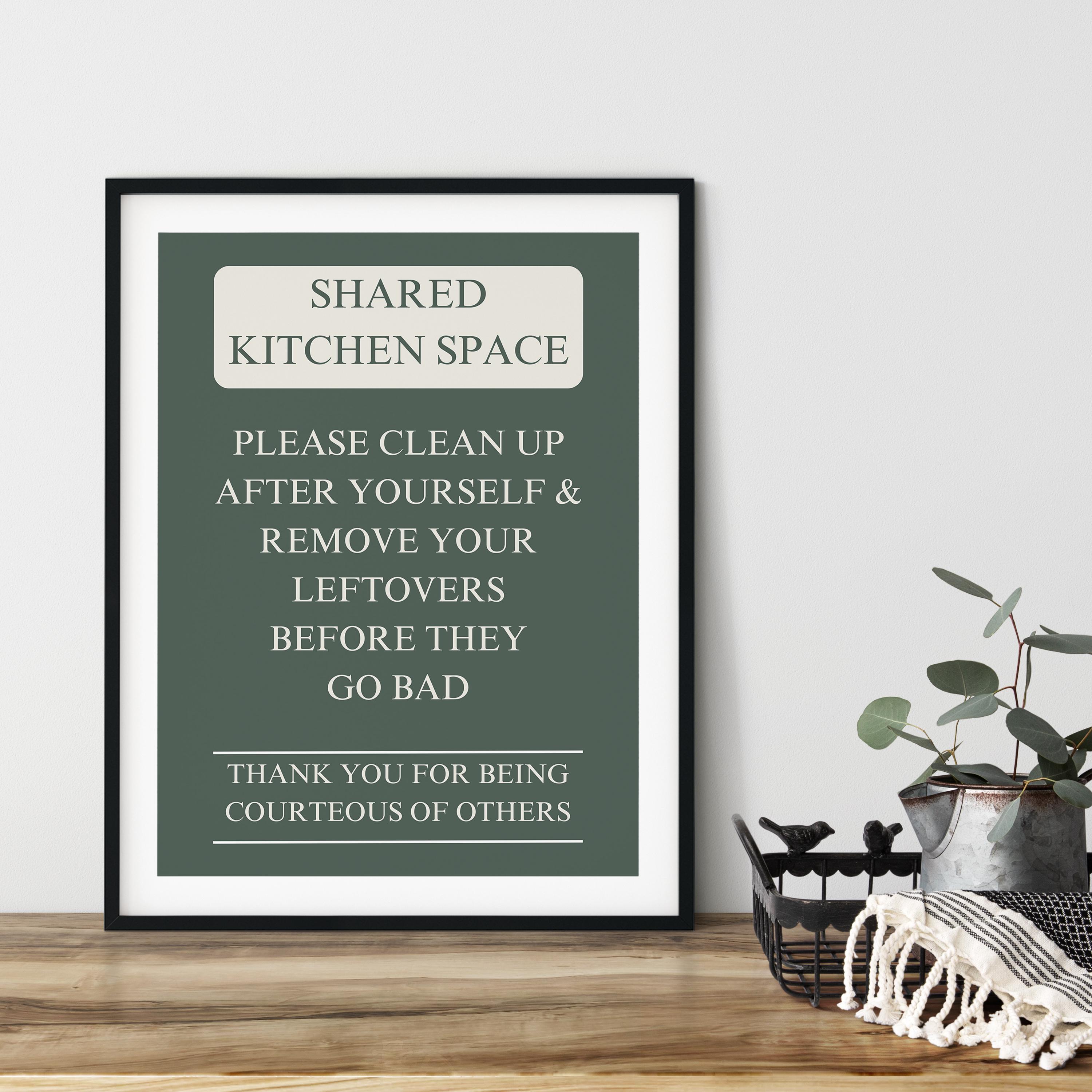 Clean Up Daily Sign Clean up After Yourself Sign: Office Kitchen Decor (digital Download ...