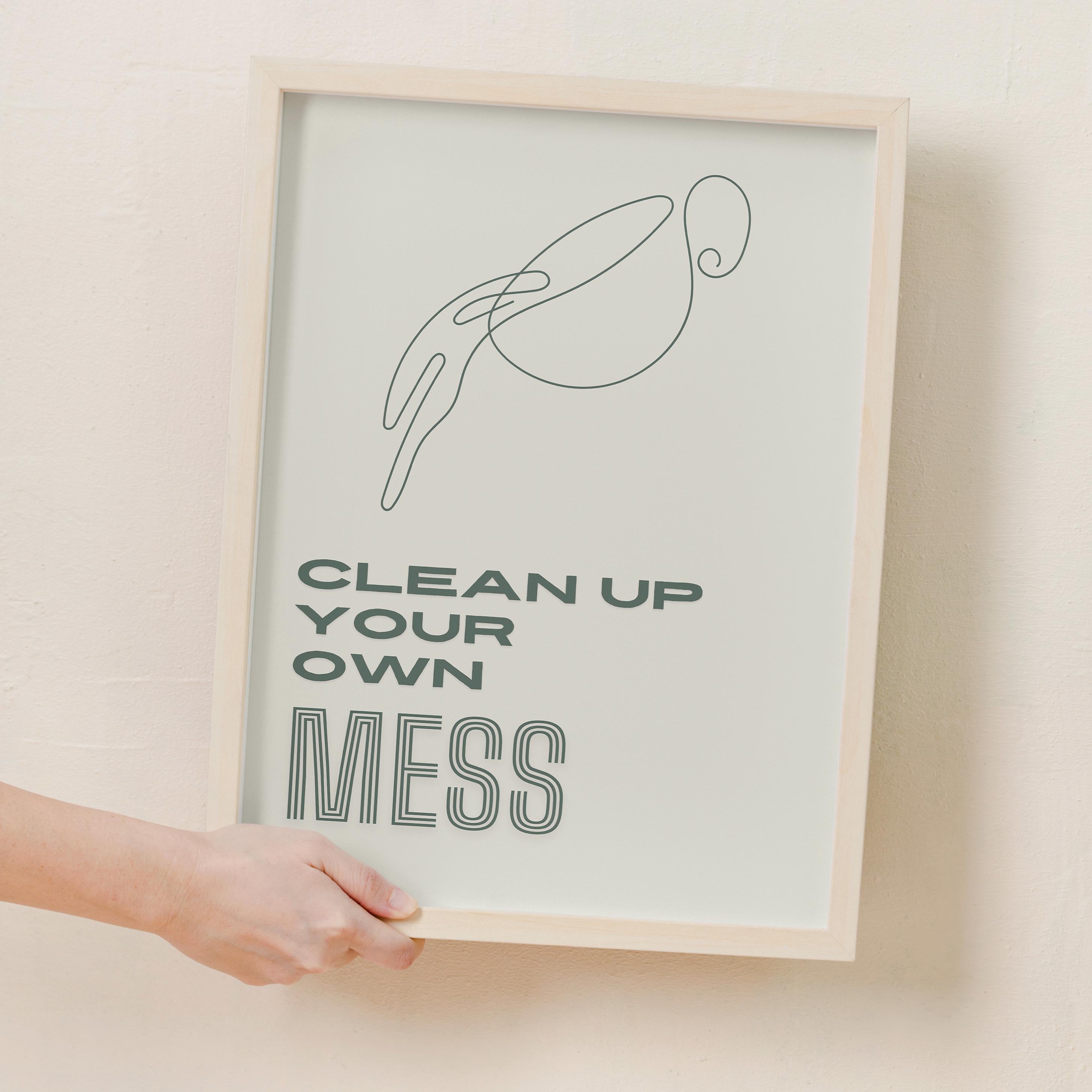 Clean up Your Own Mess Sign, Office Kitchen Decor, Break Room ...