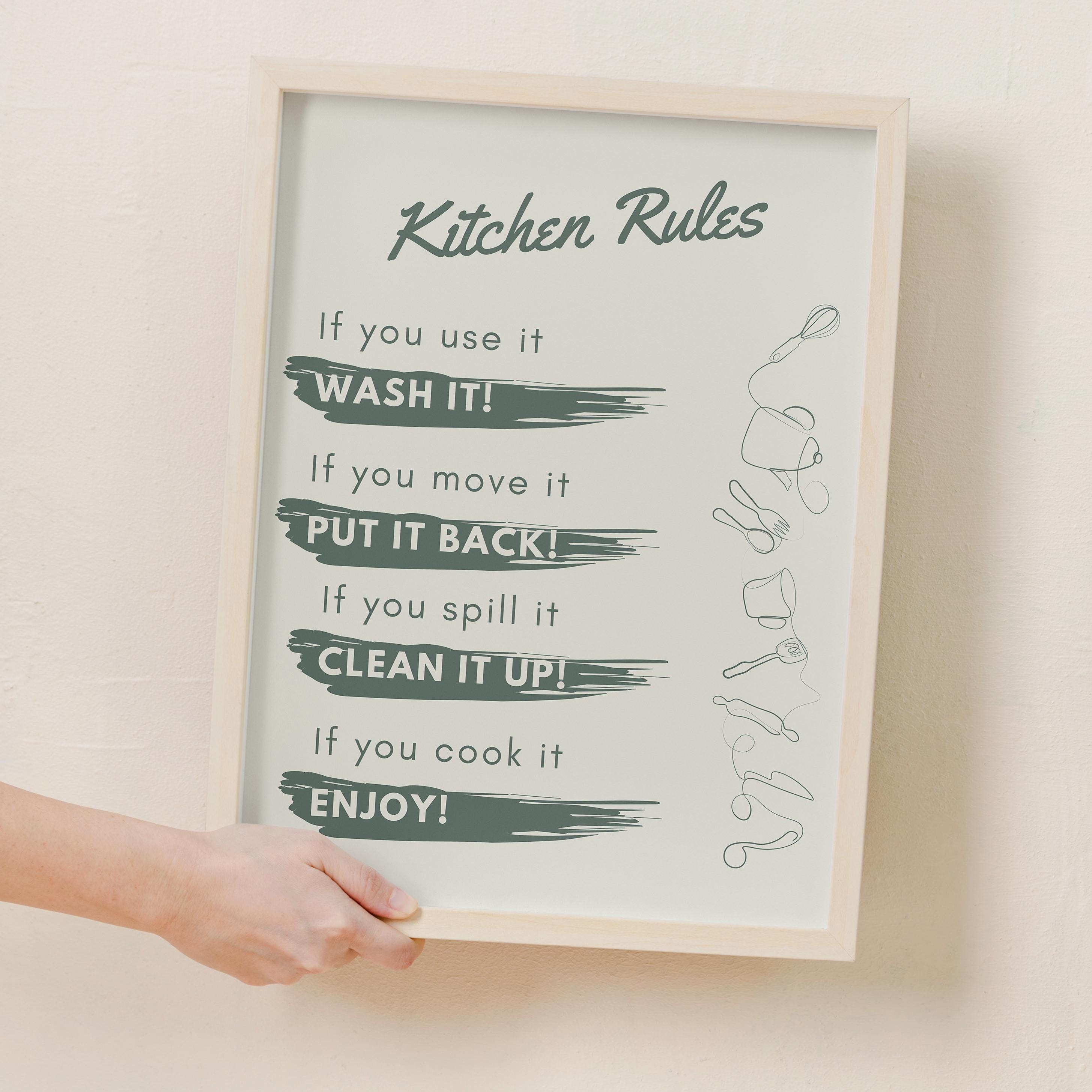 Kitchen Rules Poster: Stylish Home & Office Decor (digital Download) - Etsy