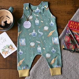 Potter’s Potions - Handmade Organic Unisex Romper, Leggings, Handmade in UK, Baby Shower Gift, Baby Outfit, Kids Clothing, Children's Outfit