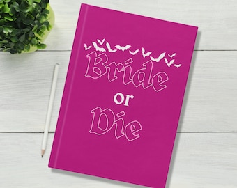 Bride or Die wedding planner, hardback lined notebook, halloween bridal and engagement gift