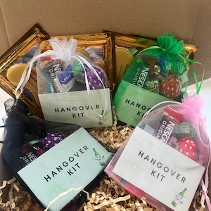 Hangover Kit (pre filled) party favour, survival kit, hen do, bachelorette party or wedding favour gift idea