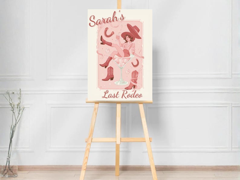 Customisable Last Rodeo Bachelorette/hen Do Welcome Sign | Last Rodeo ...