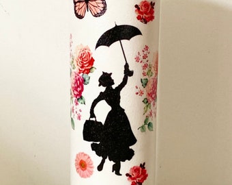 Mary Poppins praktisch perfekt in jeder Art und Weise Vintage inspirierte rosa Blumenvase.