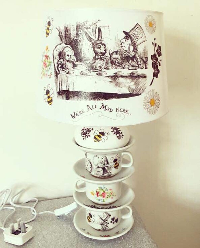 Alice in Wonderland and the Bees Teacup Lamp Etsy UK