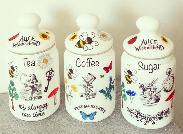 Alice in wonderland tea coffee sugar sales