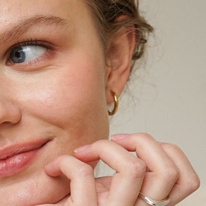 Medium gold plated earrings, silver with gilding, golden hoops, golden congo,  circle earrings, sleeper golden hoops