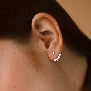 Silver jacket, silver earrings, mechanics earrings, steampunk earrings, wrench earrings, under earlobe, twist lock