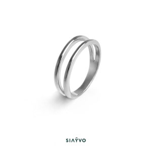 Two Lines Ring, Silver Ring With Lines, Silver Strips, Minimalism and ...