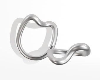 Silver wave ring, wavy ring, smooth silver ring, thick ring, ring for her, ring for him, everyday ring