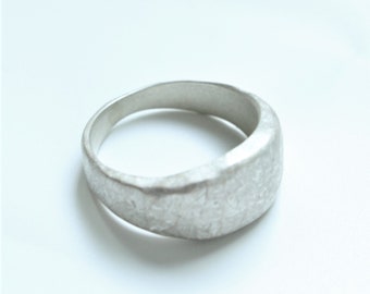 Pleasant ring S, brushed finish ring, matte silver ring, antique ring, textured ring, organic ring, chunky ring, simple ring