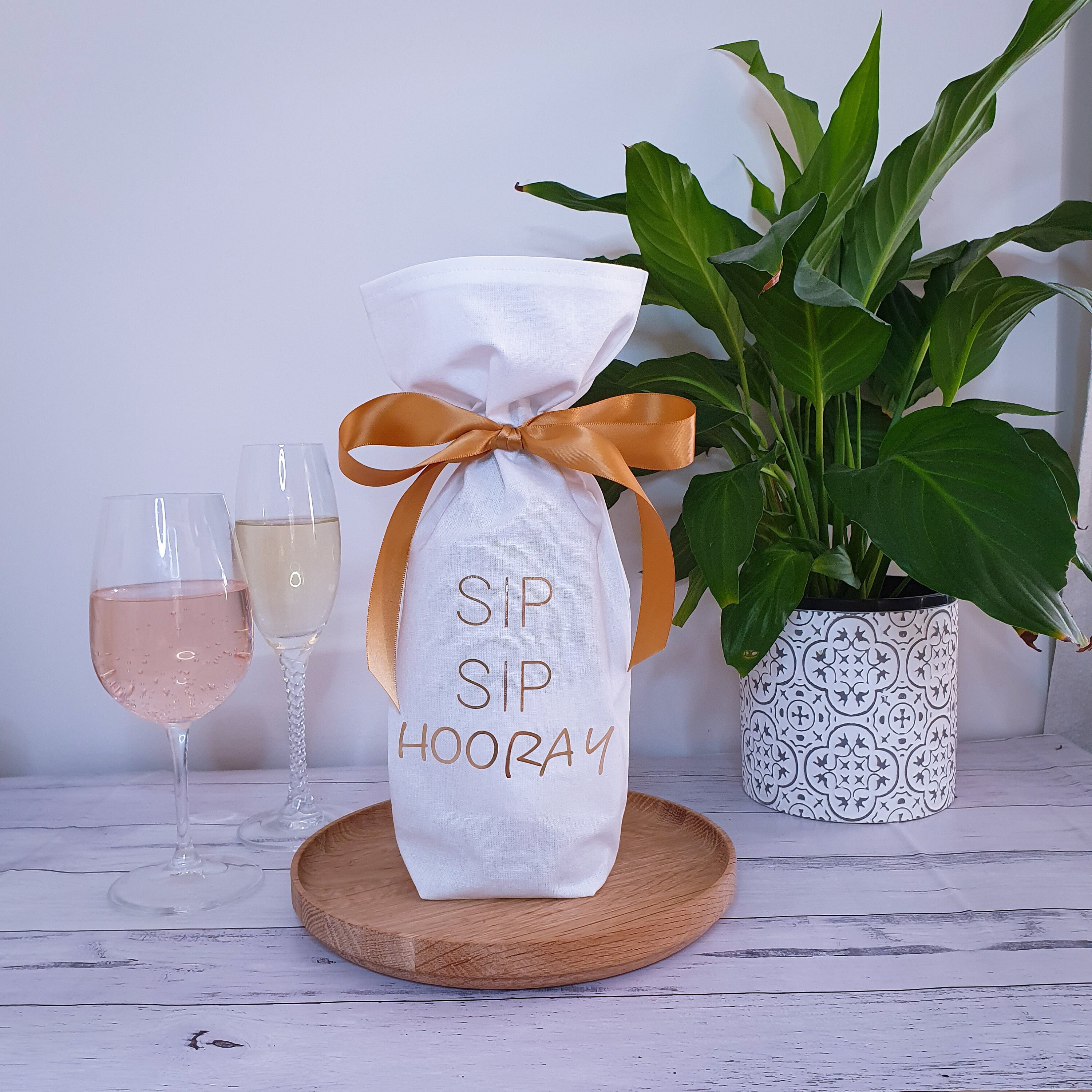 Wine Gift Bag Reusable Gift Bag Sip Sip Hooray Birthday Etsy Australia