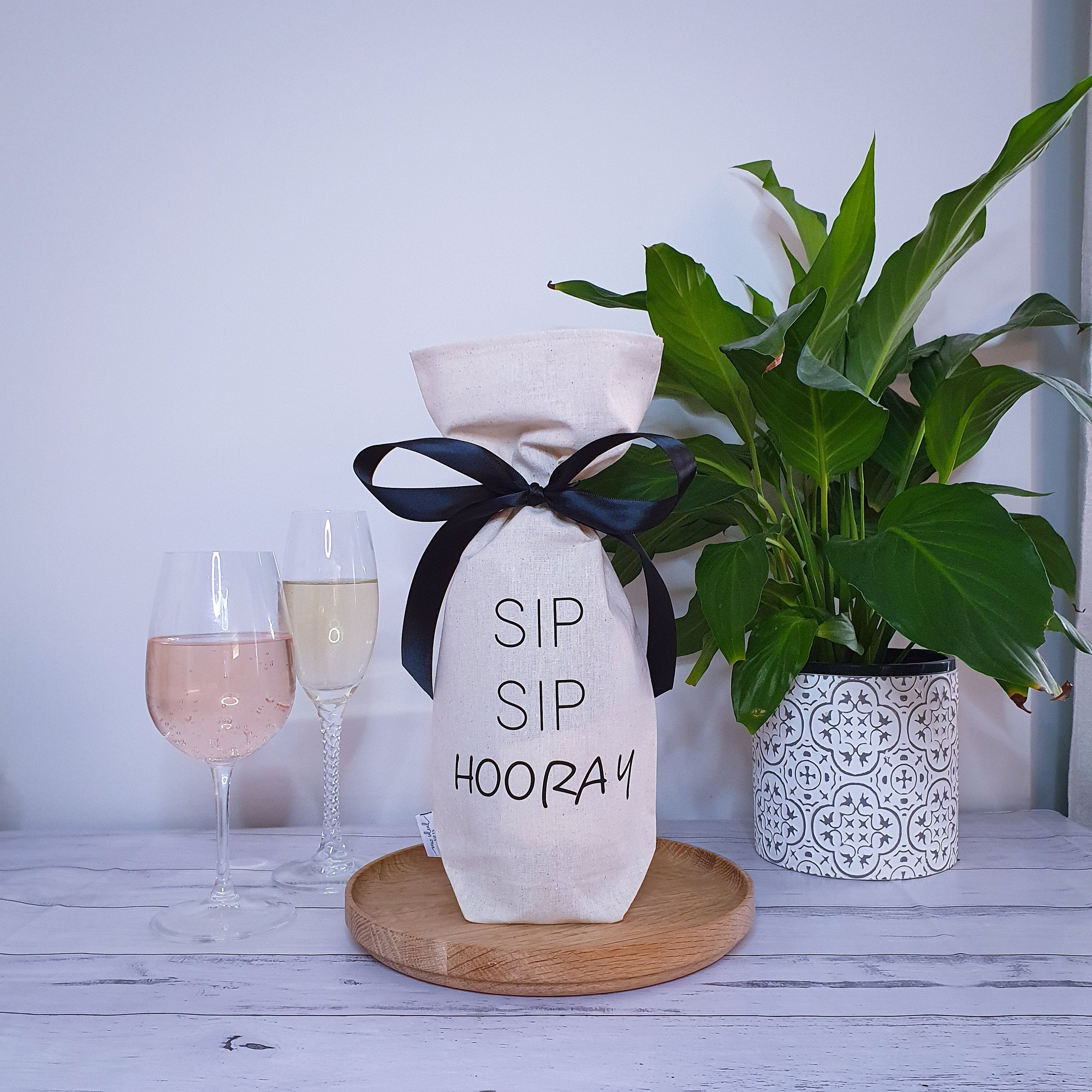 Wine Gift Bag Reusable Gift Bag Sip Sip Hooray Birthday Etsy Australia