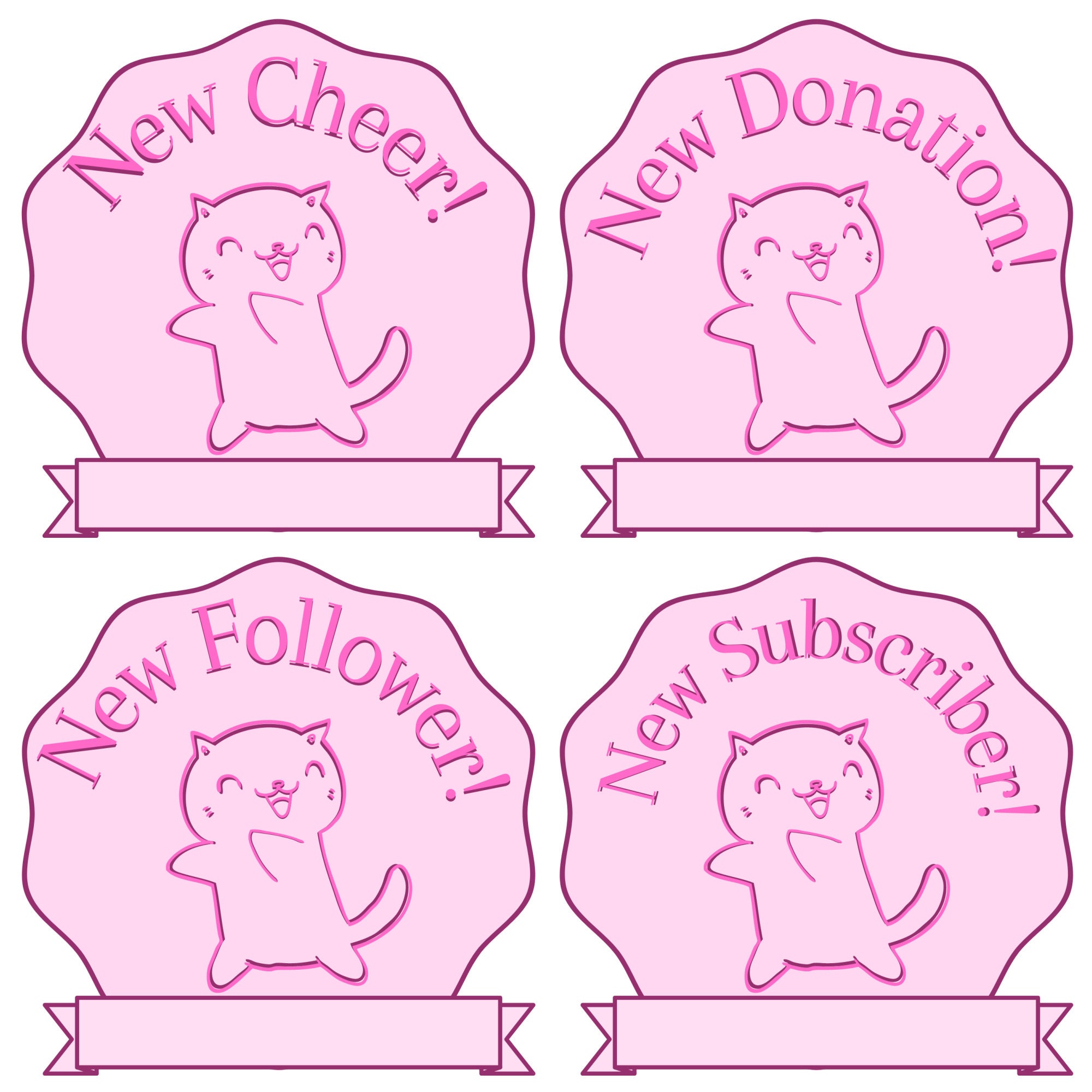 Sparkle Kitty Pink Stream Package Animated Screens Etsy