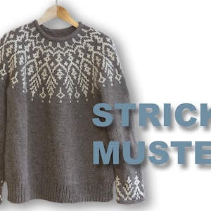 Knitting instructions Icelandic sweater "HUMULUS" chunky knit / knitting pattern round yoke, German, digital download as PDF file
