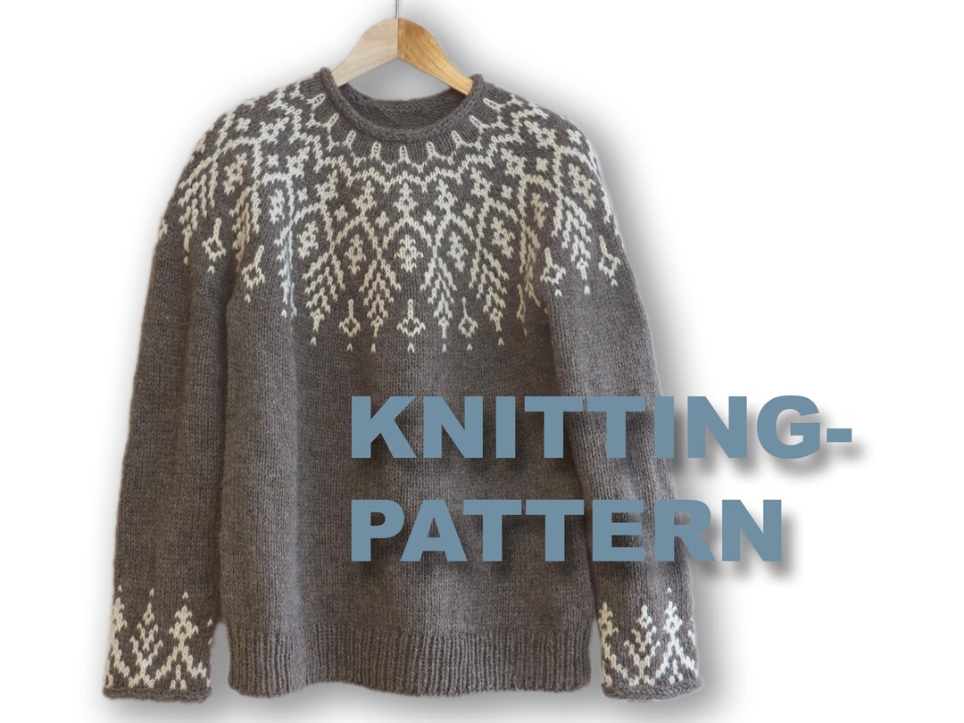 Knitting Pattern Icelandic Jumper ‘HUMULUS’ Chunky Knit / Circular Yoke ...