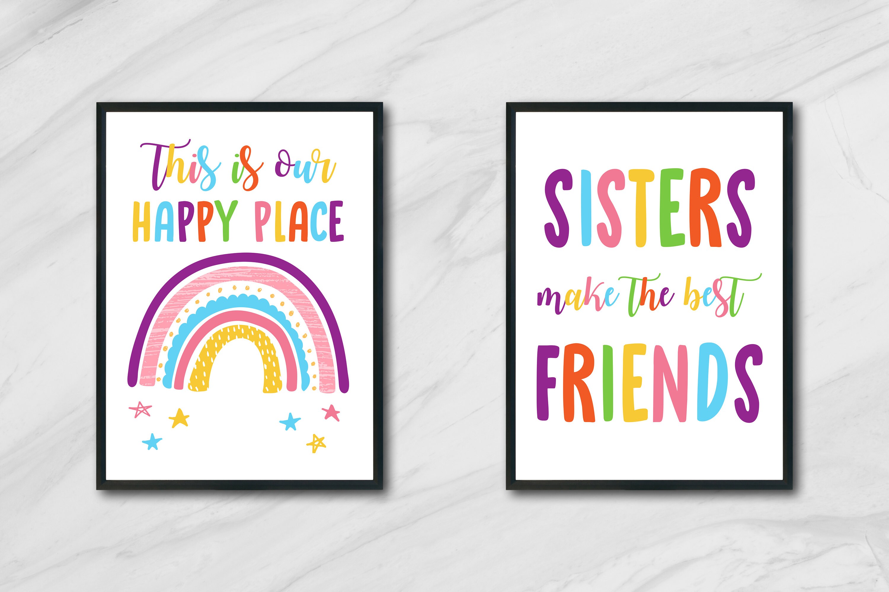Sisters Make the Best Friends Wall Art Set of 2 Girls Room Etsy