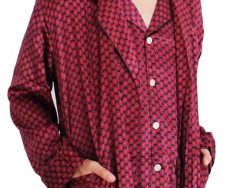 Men's 100% Silk Vintage Style Pajamas with Dressing Gown