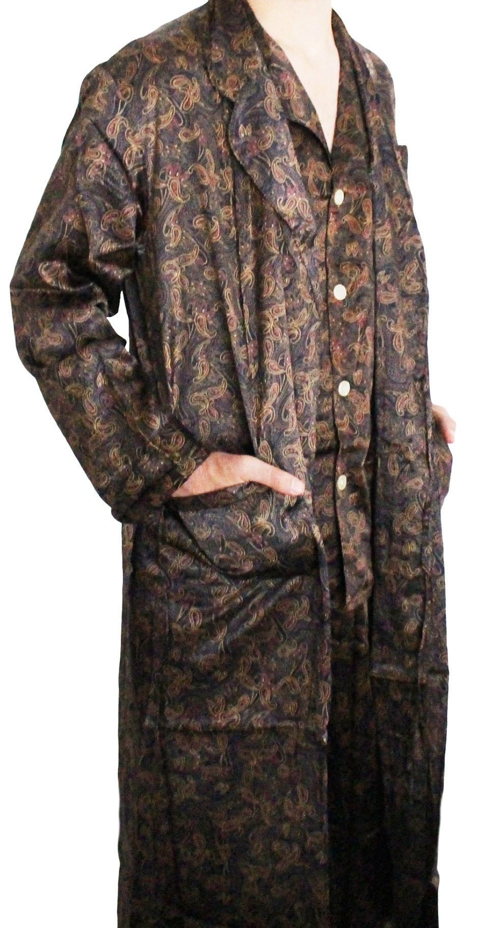 Men's 100% Silk Kimono Vintage Style Pajama Dressing Gown