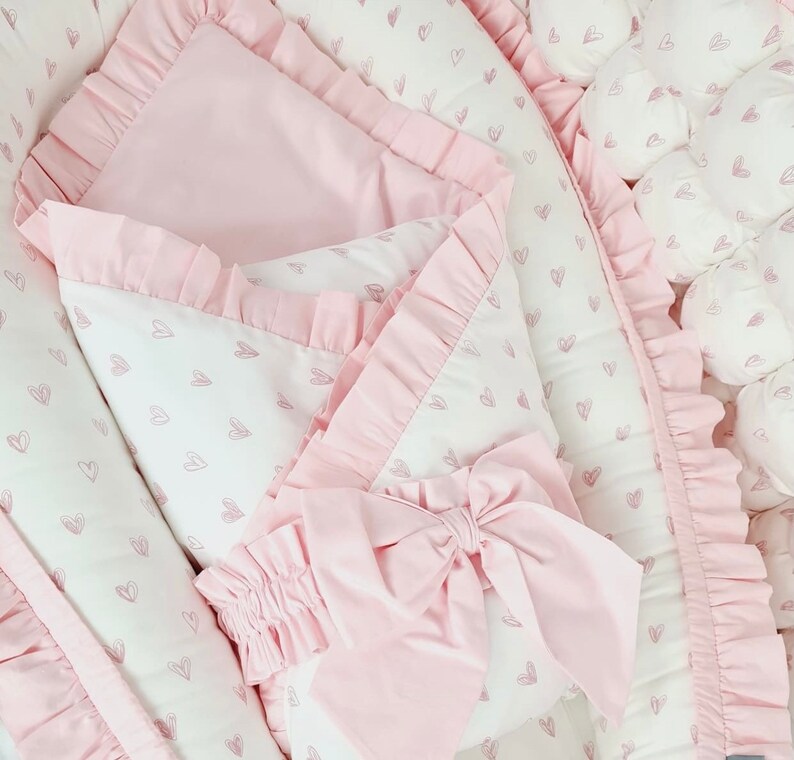 Baby Pompoms Bedding Set Crib Bumper Crib Bumper Pad Baby Etsy