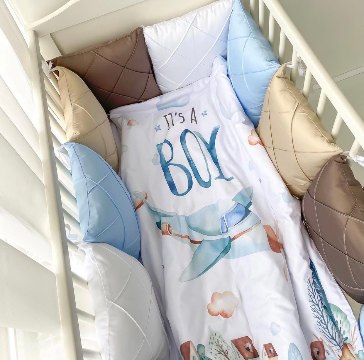 Baby Cot Bedding Set Boy Its a boy Organic Cotton Crib Etsy