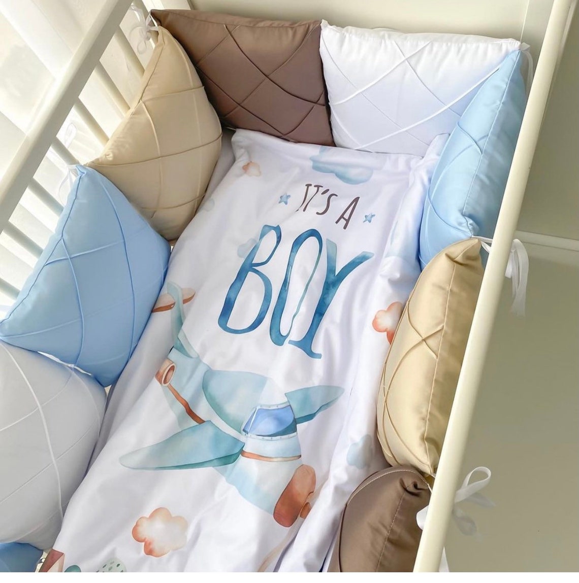 Baby Cot Bedding Set Boy Its a boy Organic Cotton Crib Etsy