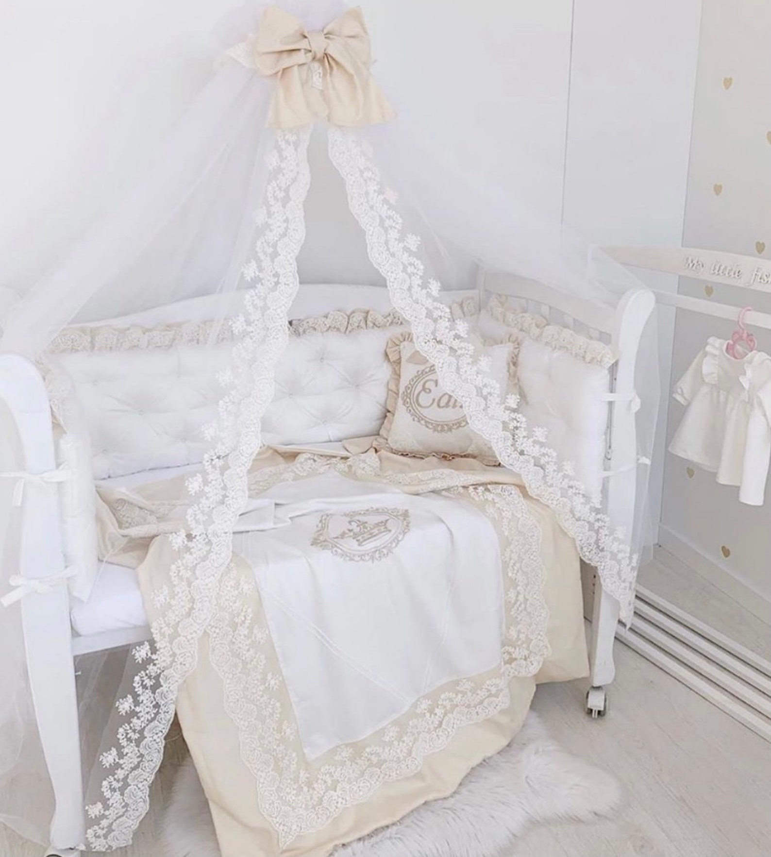 Cream baby Bedding Set Baby Boy Bedding Set Neutral Baby Girl Etsy