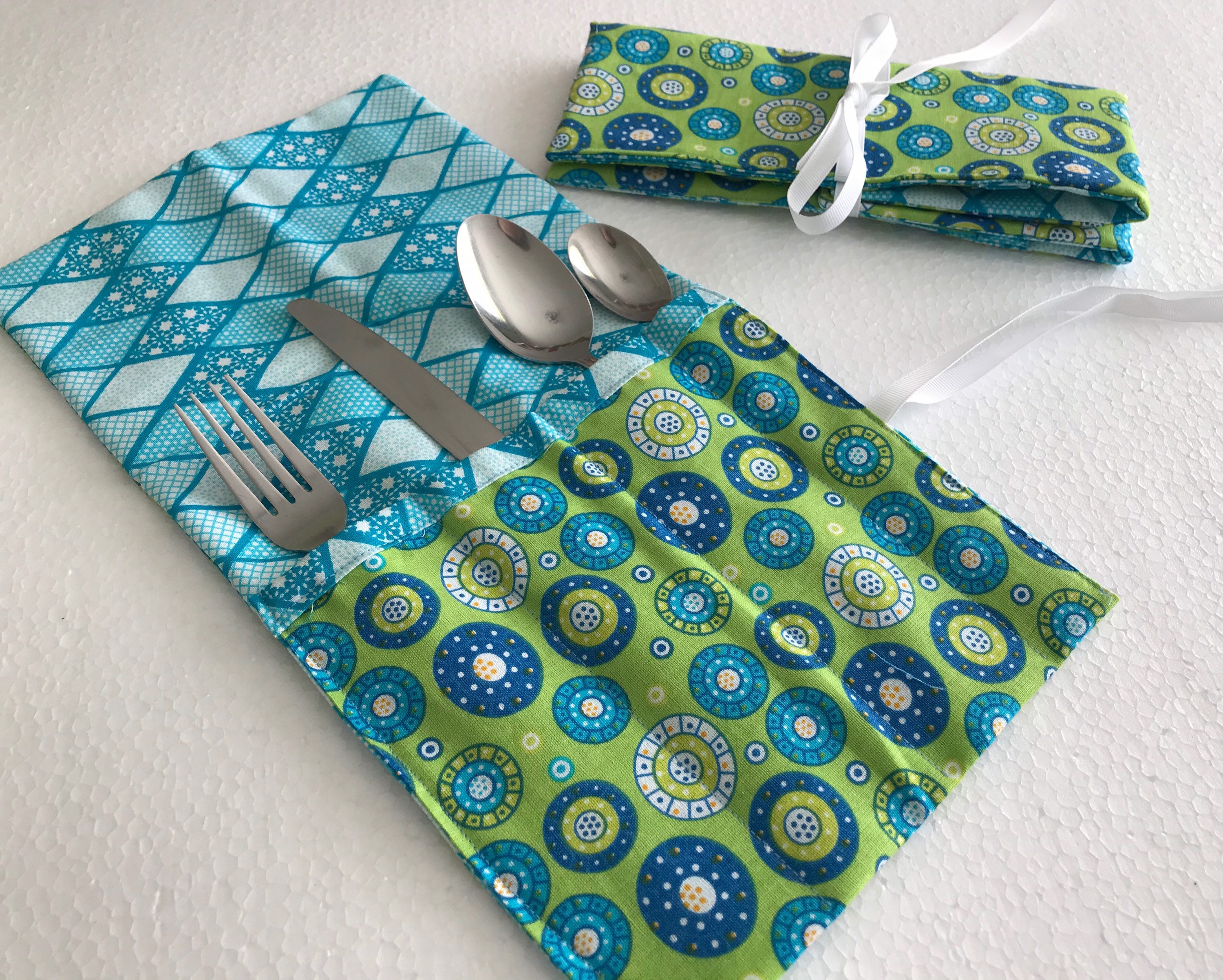 Cutlery wrap useful kitchen on the go picnic eat out Etsy
