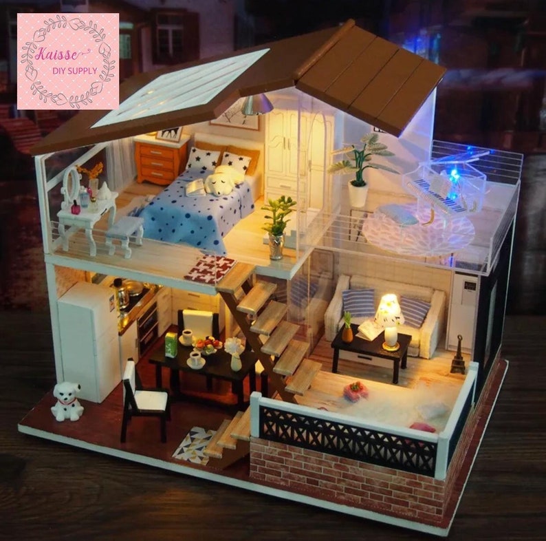 DIY Miniature Dollhouse Kit DIY Dollhouse Craft Kit Etsy