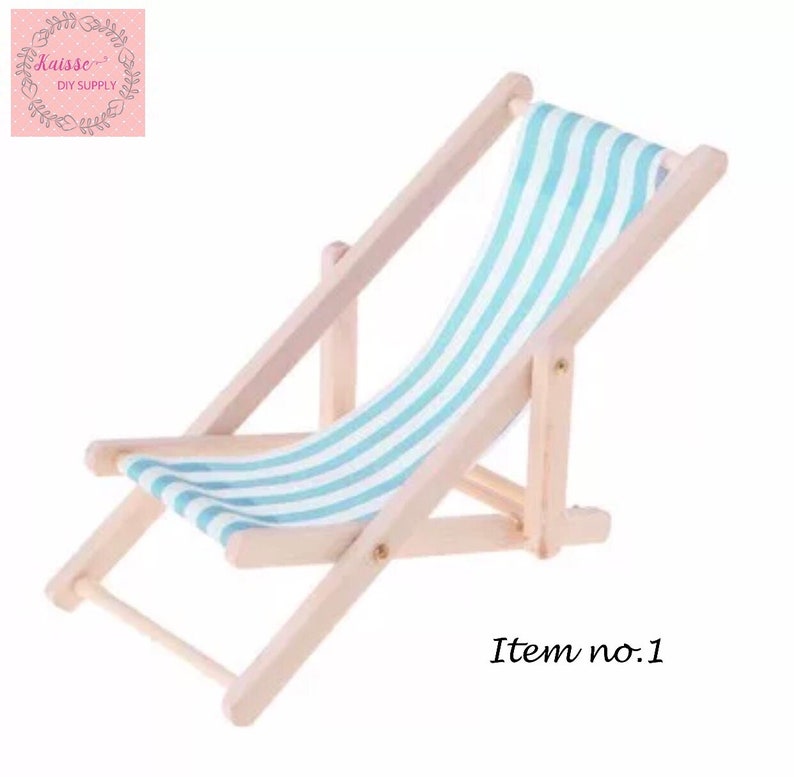 112 Dollhouse Beach Chair Miniature, Beach Chair Miniature, Dollhouse