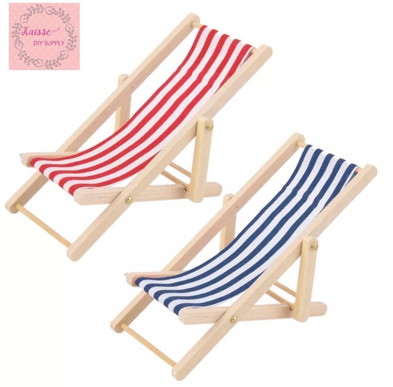 112 Dollhouse Beach Chair Miniature, Beach Chair Miniature, Dollhouse