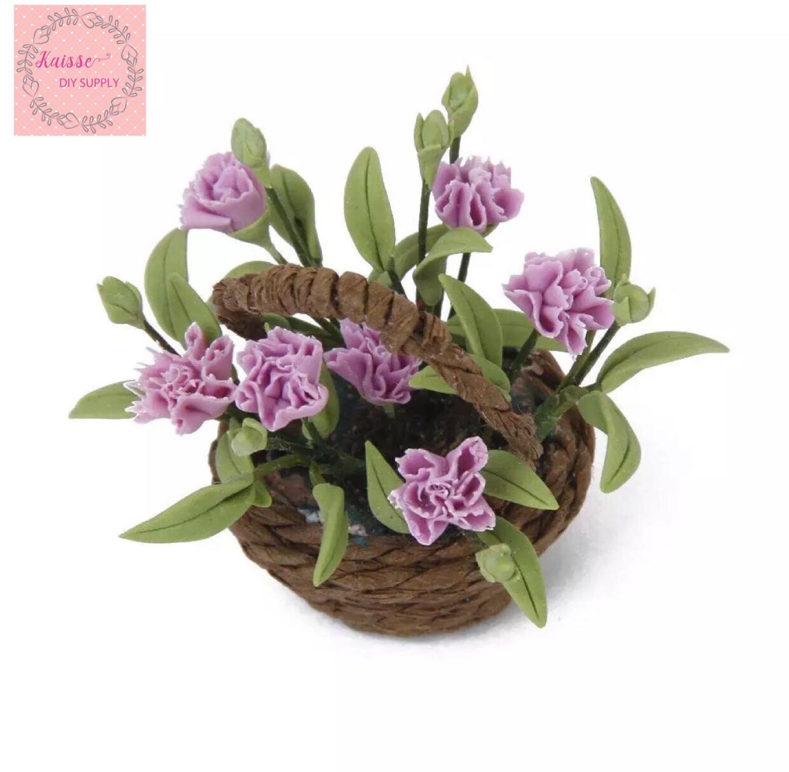 Details about   Basket of Carnations Dollhouse Miniature 