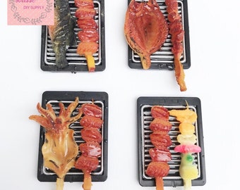 01:12 miniature de collection de fruits de mer barbecue, fruits de mer barbecue miniature, décoration bricolage de la maison de poupée