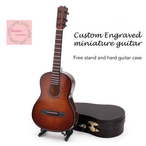 Personalised collectible miniature guitar, Doll house miniature guitar, Acoustic guitars, Guitar gifts, Bands  gifts
